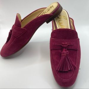 Sam Edelman Maroon Suede Leather Paris Tassel Mule 6